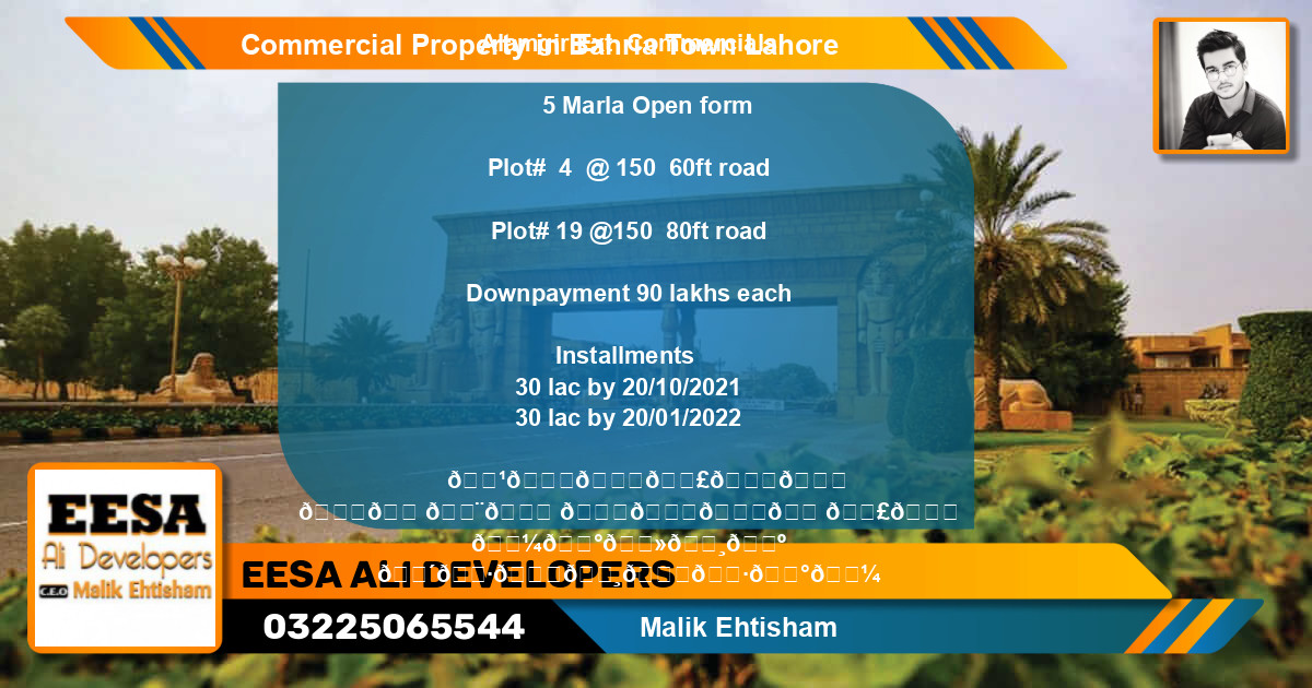 Commercial Property for Sale in Bahria Town, Lahore - (BP-67208)