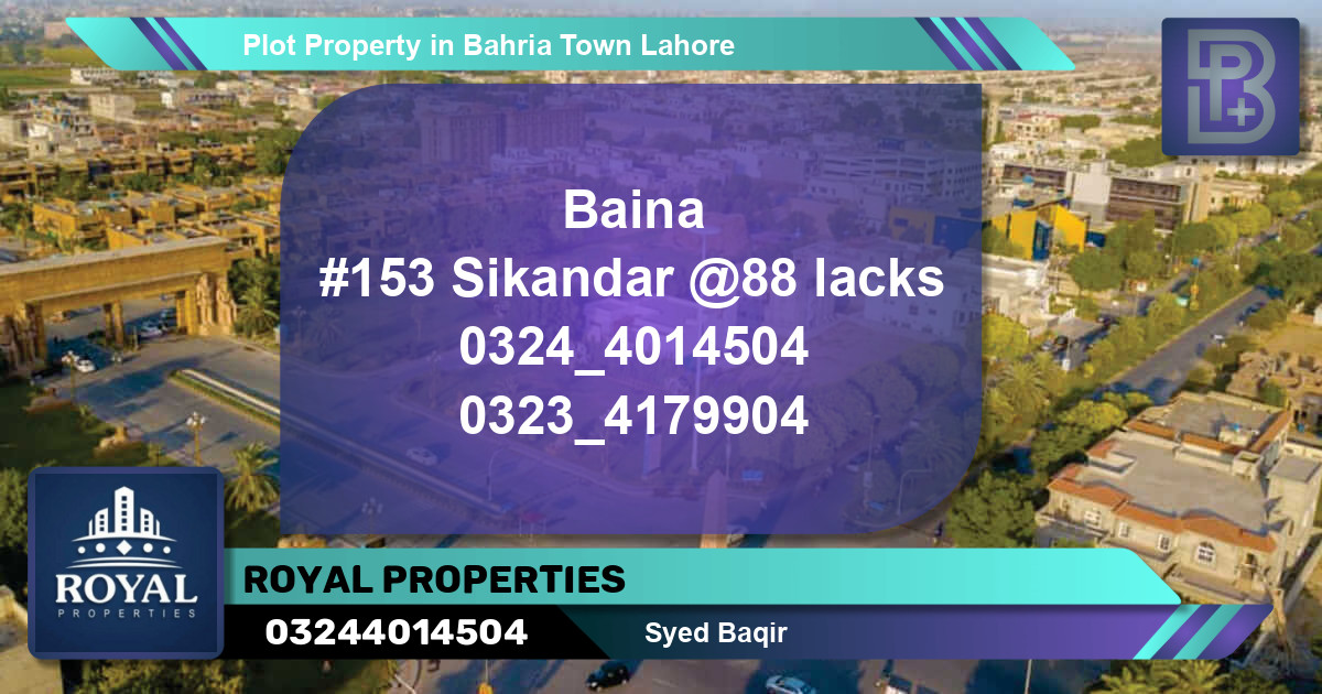 Residential Plot for Sale in Bahria Town, Lahore - (BP-67213)