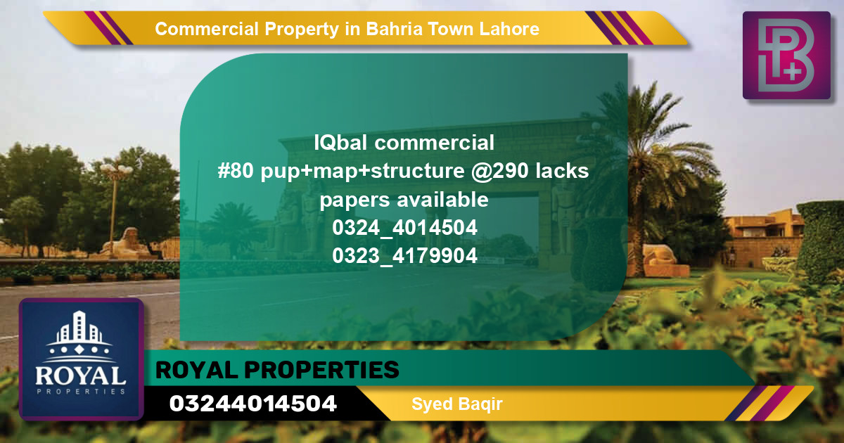 Commercial Property for Sale in Bahria Town, Lahore - (BP-67226)
