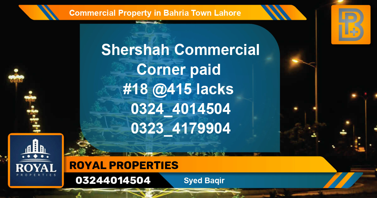 Commercial Property for Sale in Bahria Town, Lahore - (BP-67229)