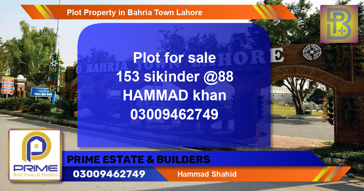 Residential Plot for Sale in Bahria Town, Lahore - (BP-67230)