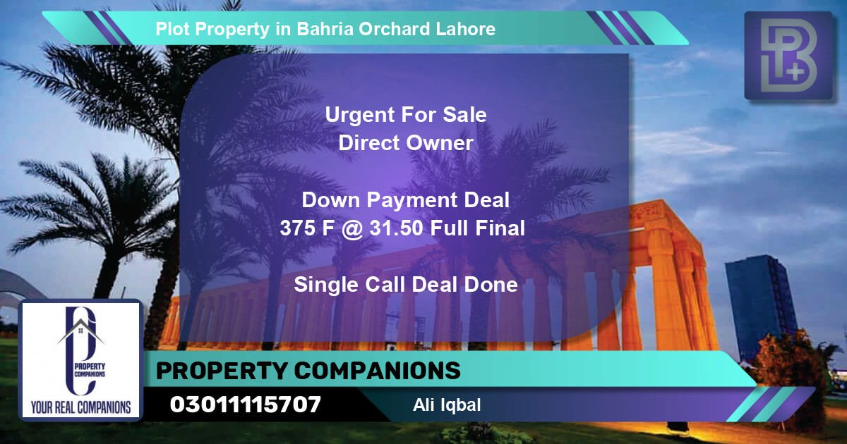 Residential Plot for Sale in Bahria Orchard, Lahore - (BP-67238)