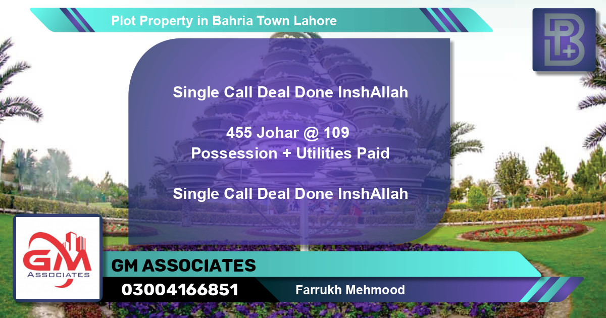 Residential Plot for Sale in Bahria Town, Lahore - (BP-67266)