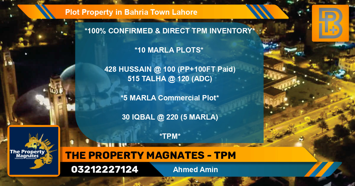 Commercial Plot for Sale in Bahria Town, Lahore - (BP-67270)