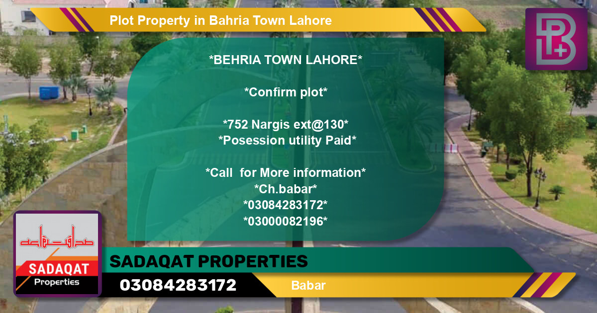 Residential Plot for Sale in Bahria Town, Lahore - (BP-67278)