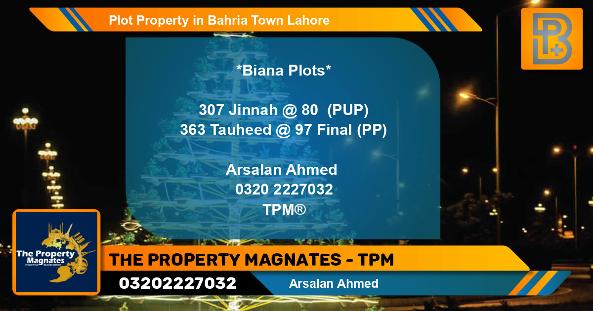 Residential Plot for Sale in Bahria Town, Lahore - (BP-67305)