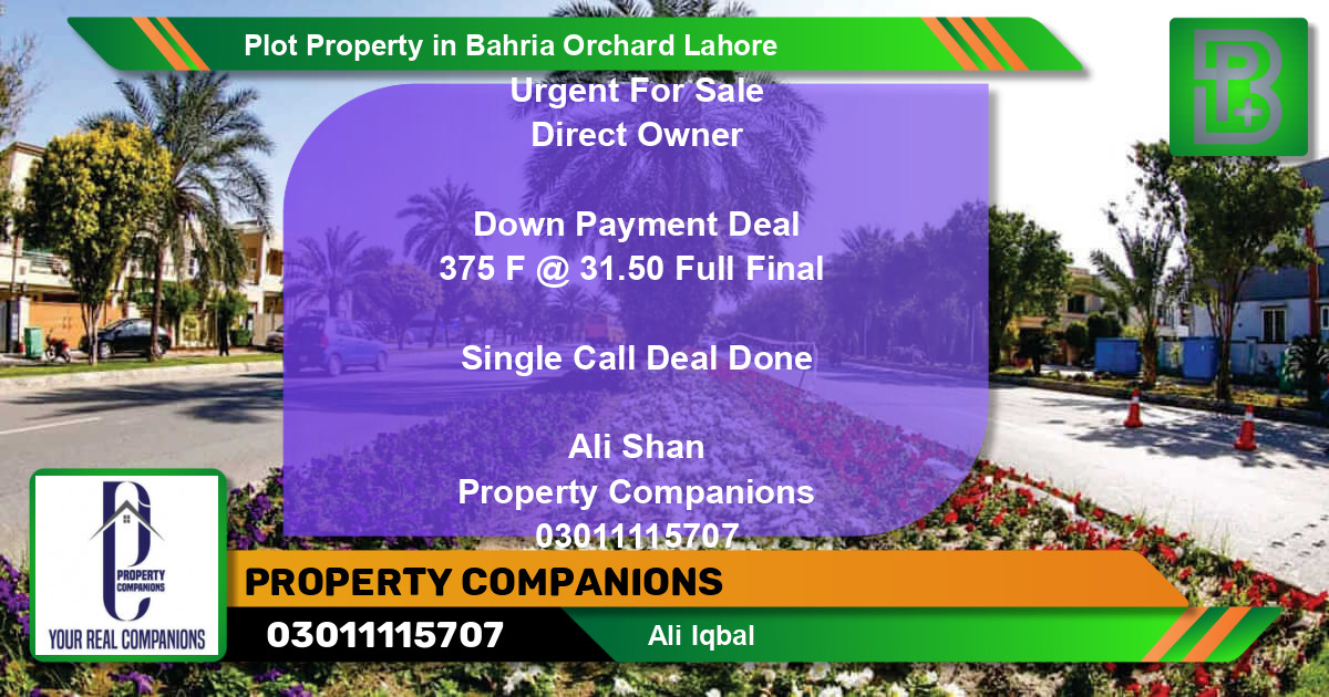 Residential Plot for Sale in Bahria Orchard, Lahore - (BP-67320)