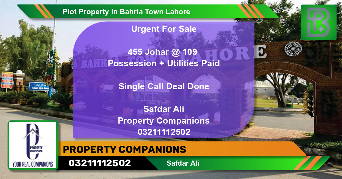 Residential Plot for Sale in Bahria Town, Lahore - (BP-67325)