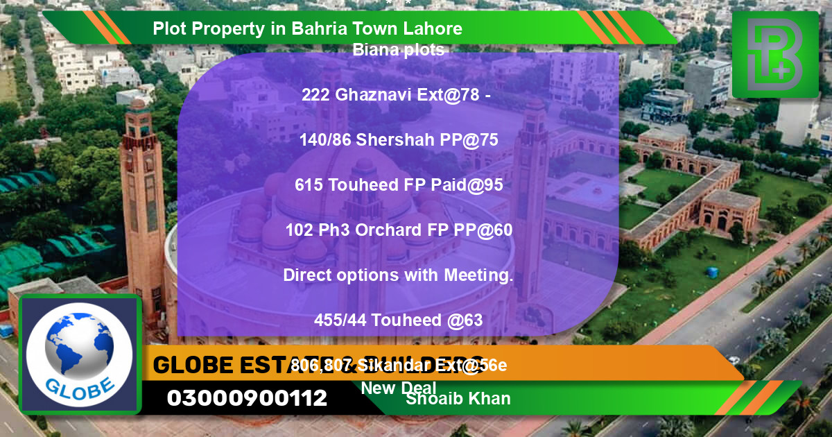 Residential Plot for Sale in Bahria Town, Lahore - (BP-67389)