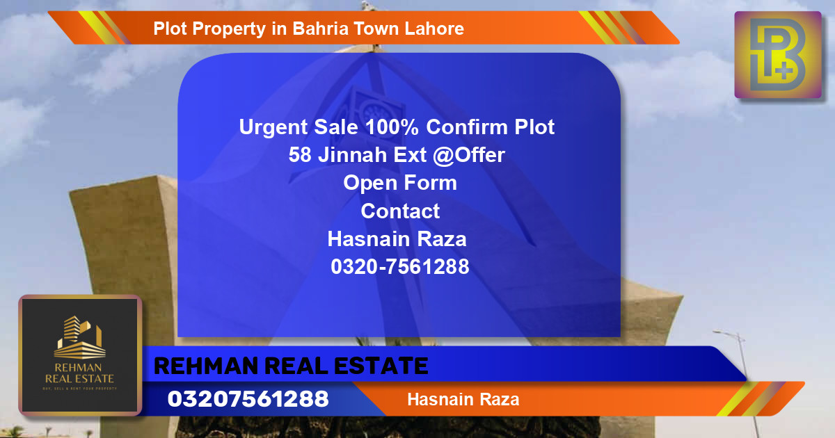 Residential Plot for Sale in Bahria Town, Lahore - (BP-67403)
