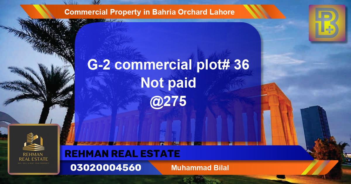 Commercial Property for Sale in Bahria Orchard, Lahore - (BP-67432)