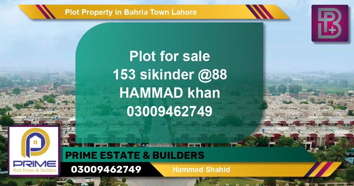 Residential Plot for Sale in Bahria Town, Lahore - (BP-67435)
