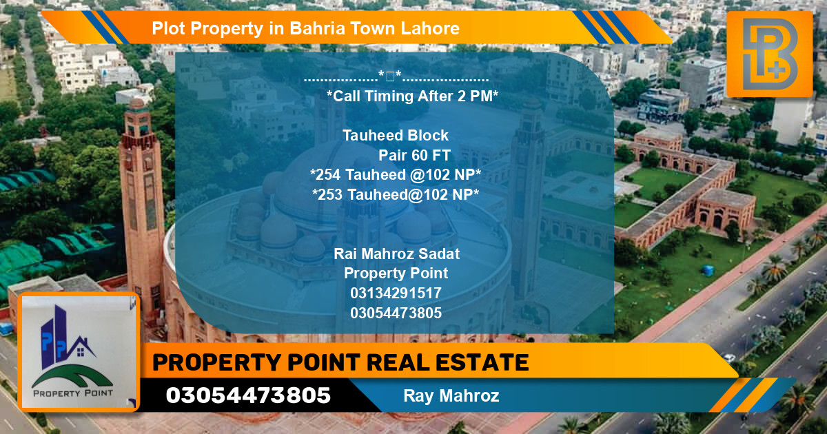 Residential Plot for Sale in Bahria Town, Lahore - (BP-67442)