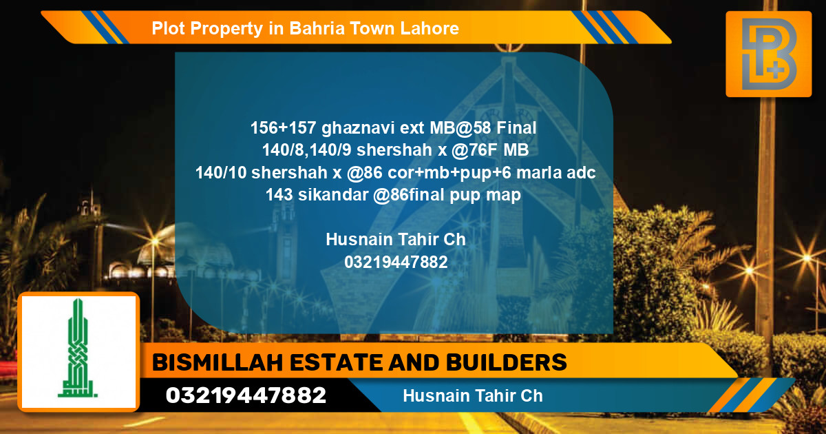 Residential Plot for Sale in Bahria Town, Lahore - (BP-67443)