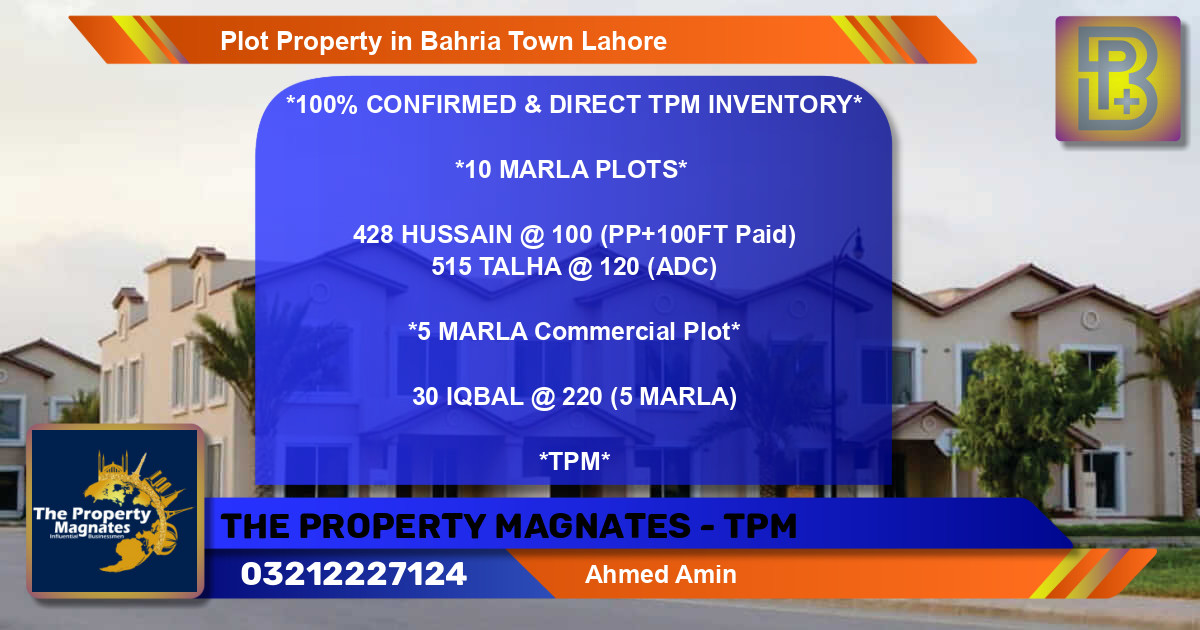 Commercial Plot for Sale in Bahria Town, Lahore - (BP-67453)