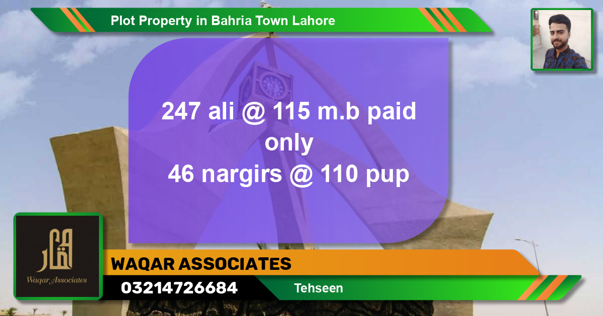 Residential Plot for Sale in Bahria Town, Lahore - (BP-67459)