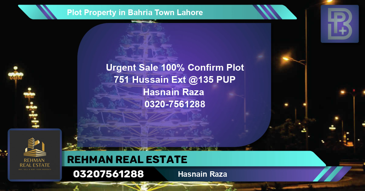 Residential Plot for Sale in Bahria Town, Lahore - (BP-67464)