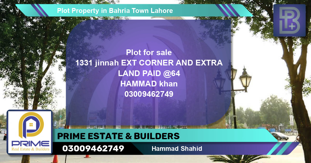 Residential Plot for Sale in Bahria Town, Lahore - (BP-67467)