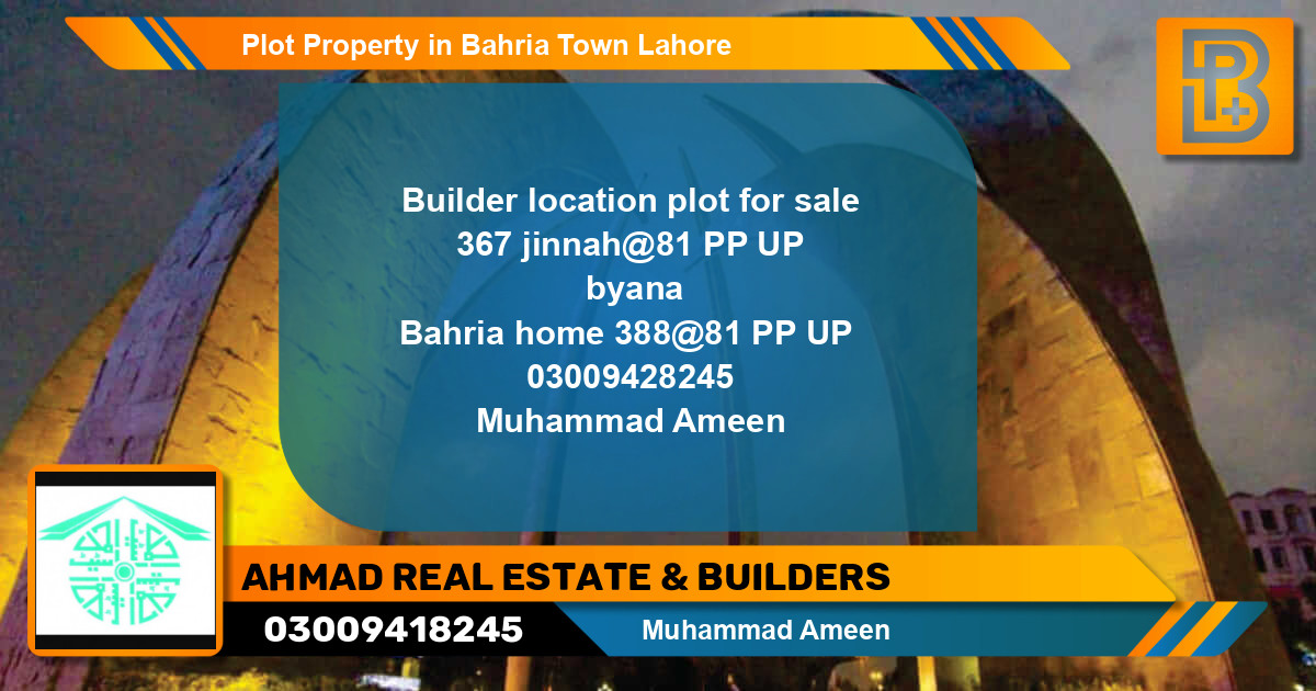 Residential Plot for Sale in Bahria Town, Lahore - (BP-67469)