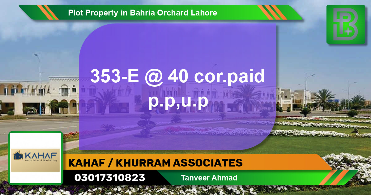 Residential Plot for Sale in Bahria Orchard, Lahore - (BP-67473)