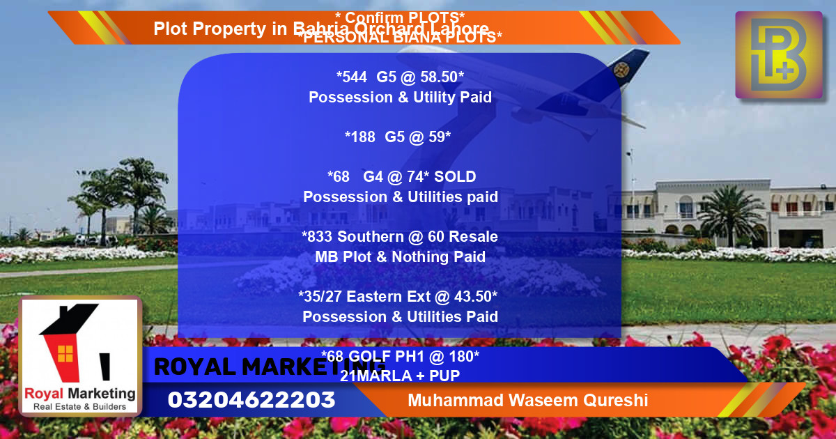 Residential Plot for Sale in Bahria Orchard, Lahore - (BP-67481)