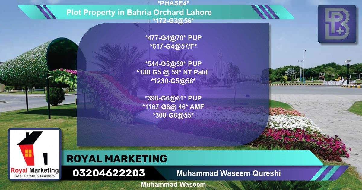Residential Plot for Sale in Bahria Orchard, Lahore - (BP-67483)