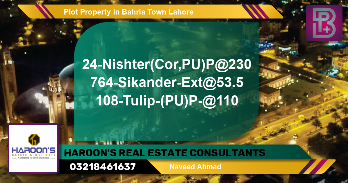 Residential Plot for Sale in Bahria Town, Lahore - (BP-67488)