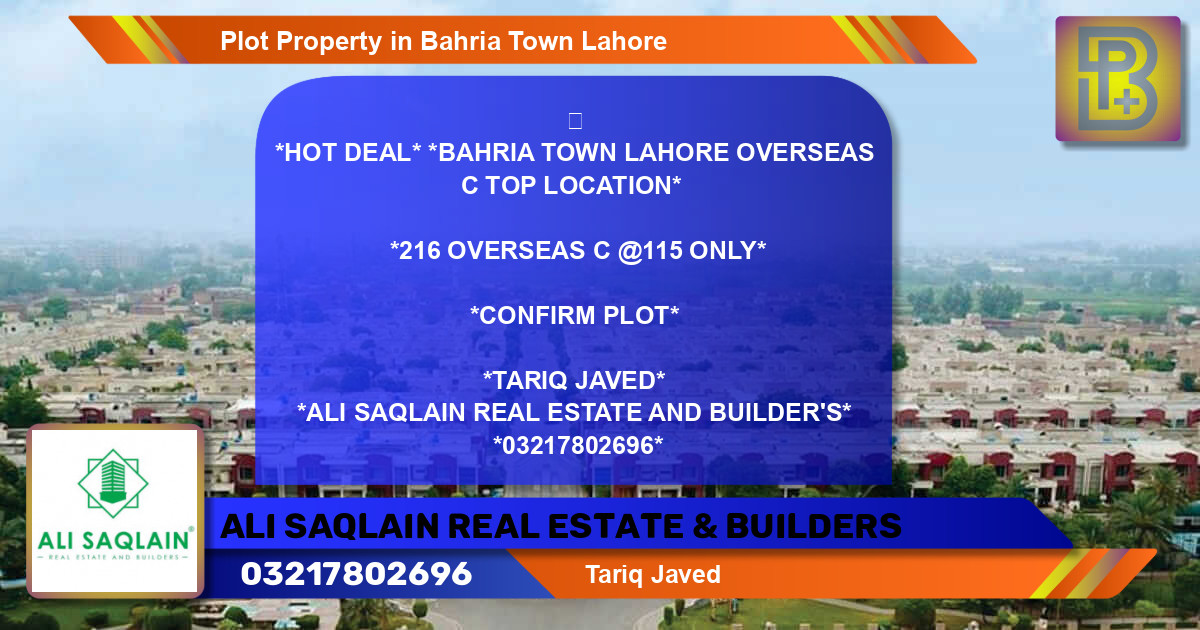 Residential Plot for Sale in Bahria Town, Lahore - (BP-67508)