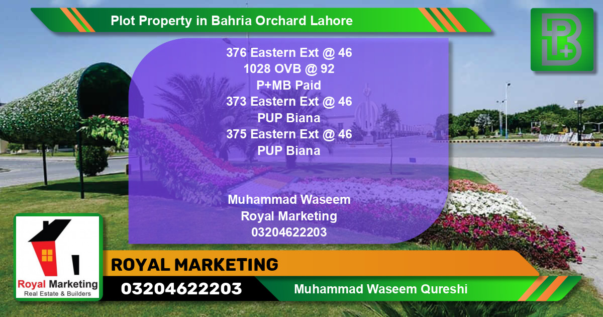 Residential Plot for Sale in Bahria Orchard, Lahore - (BP-67537)