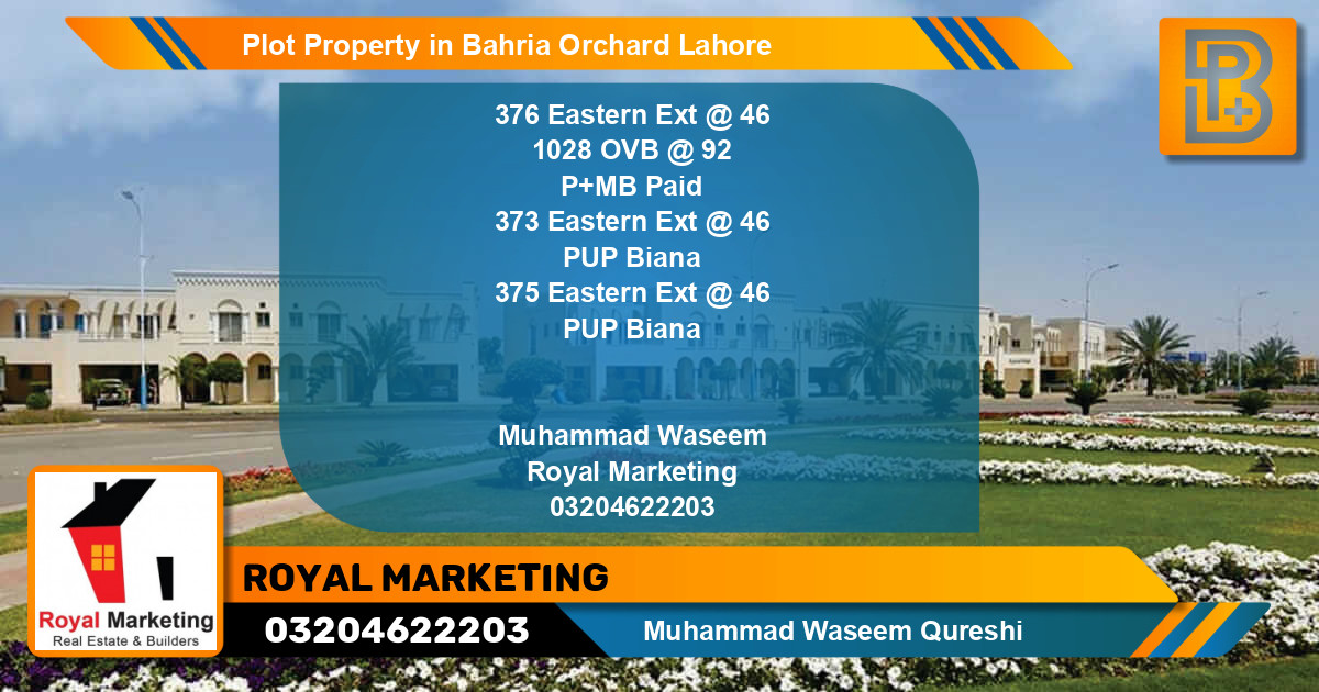 Residential Plot for Sale in Bahria Orchard, Lahore - (BP-67560)