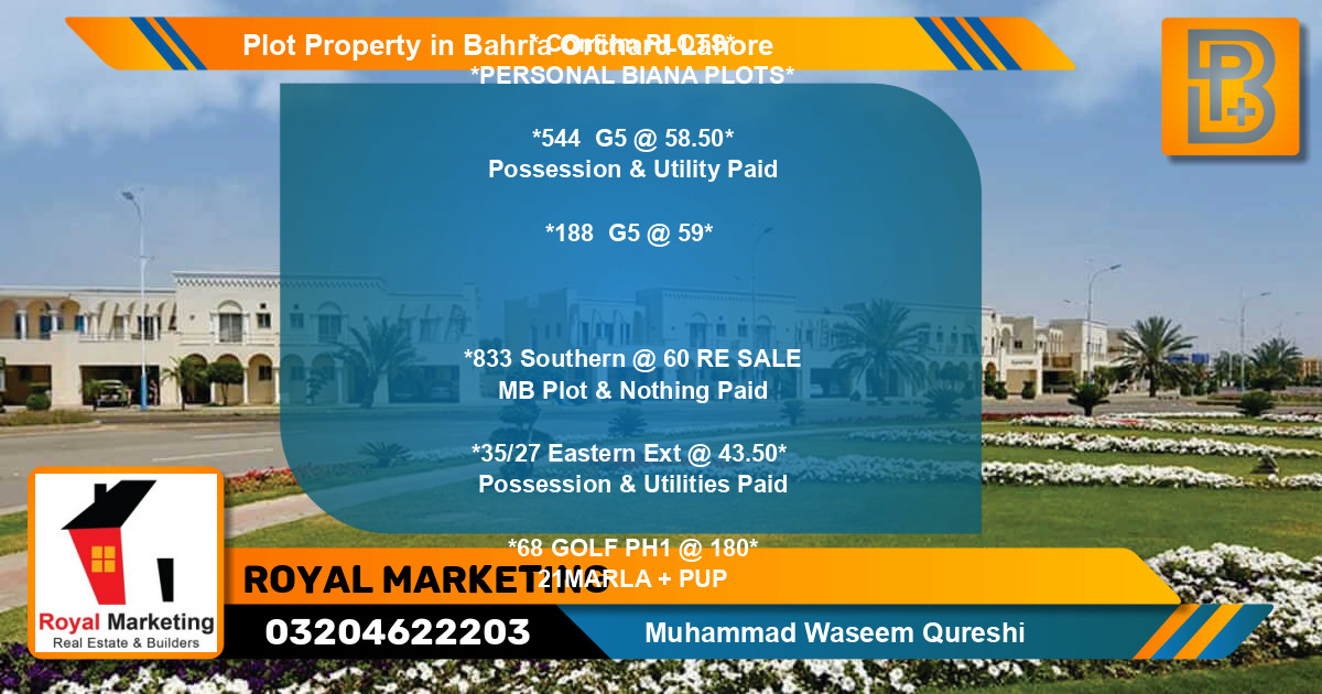 Residential Plot for Sale in Bahria Orchard, Lahore - (BP-67563)