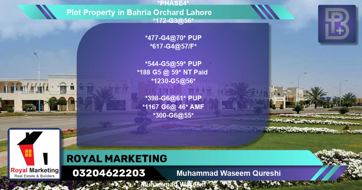 Residential Plot for Sale in Bahria Orchard, Lahore - (BP-67565)