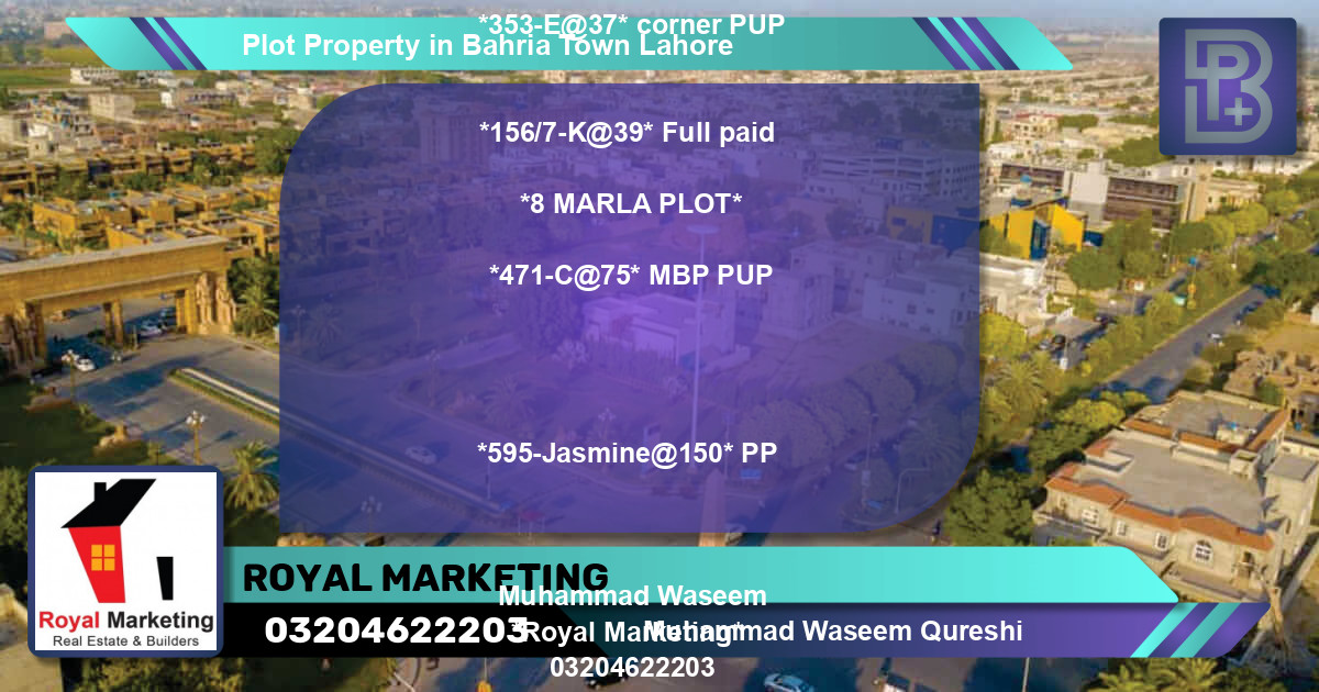 Residential Plot for Sale in Bahria Town, Lahore - (BP-67587)