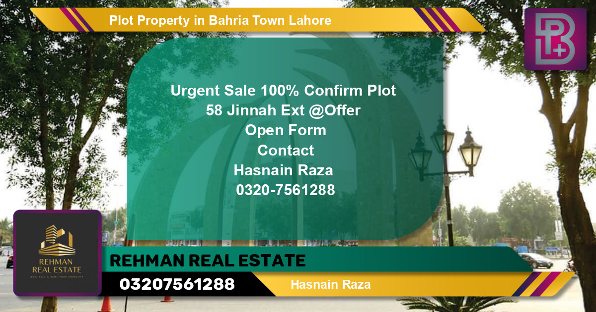Residential Plot for Sale in Bahria Town, Lahore - (BP-67597)