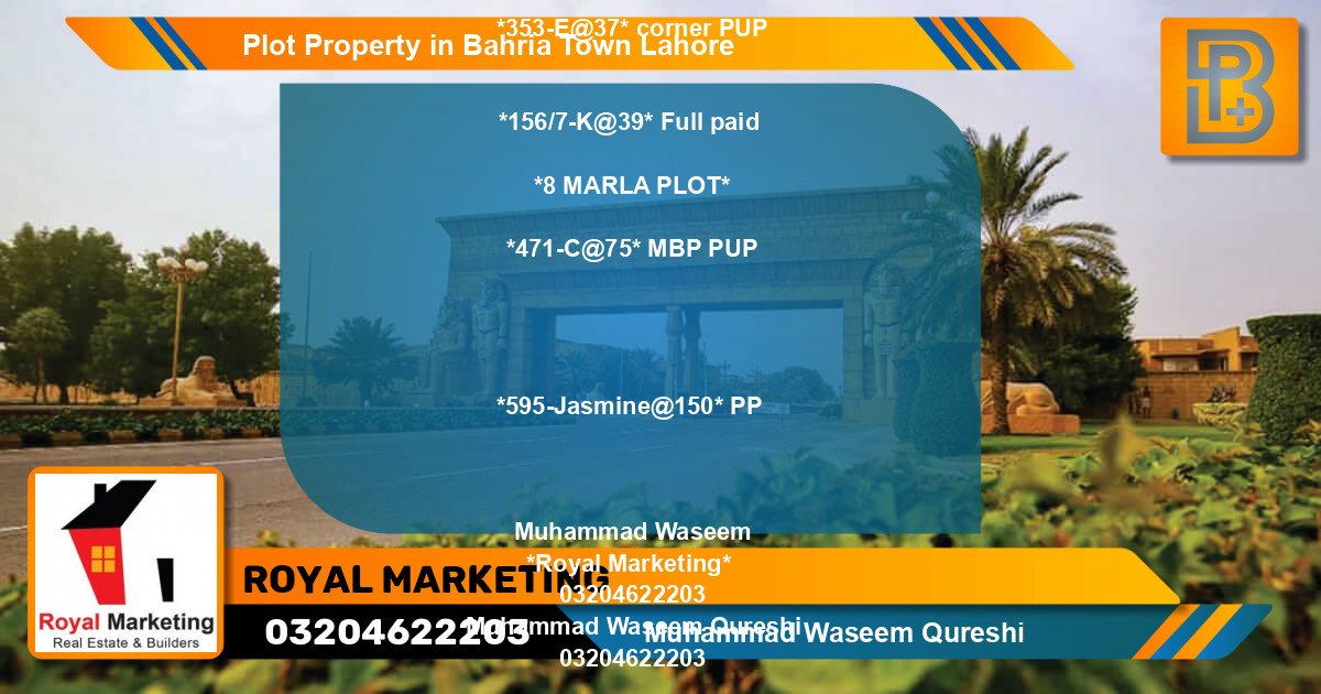 Residential Plot for Sale in Bahria Town, Lahore - (BP-67604)