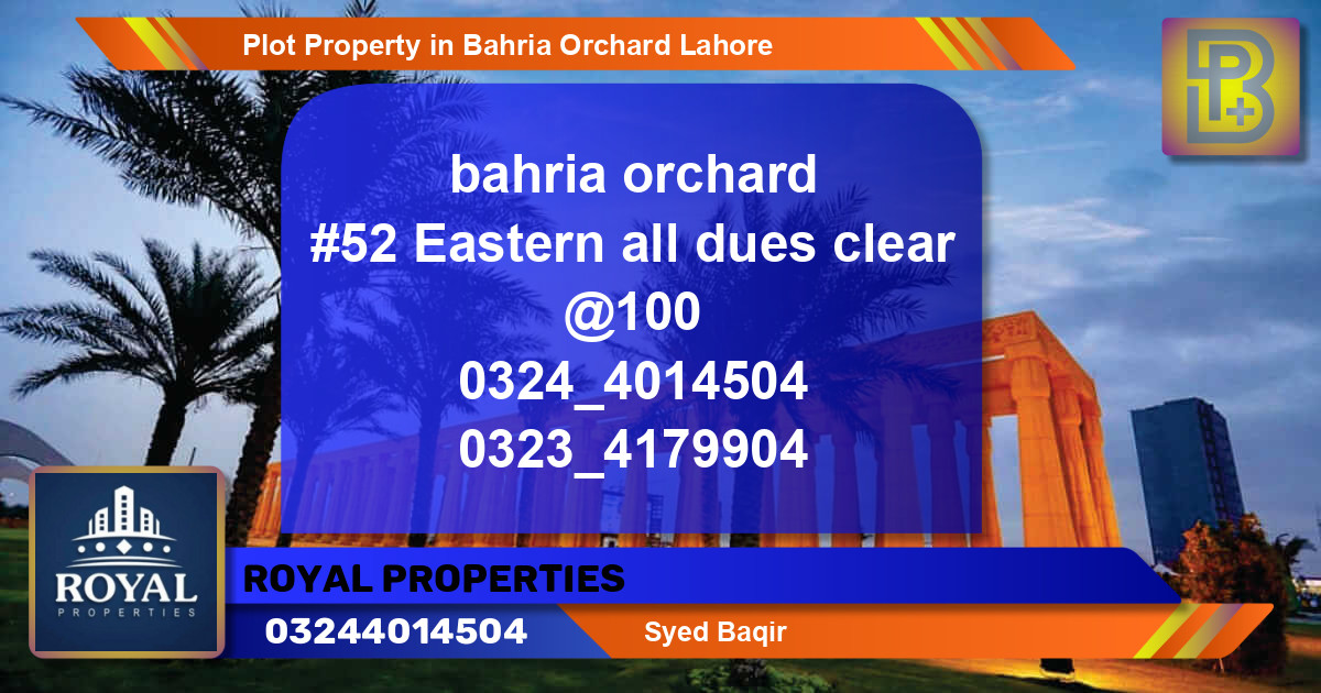 Residential Plot for Sale in Bahria Orchard, Lahore - (BP-67626)