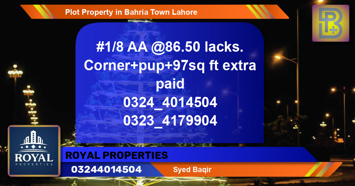 Residential Plot for Sale in Bahria Town, Lahore - (BP-67634)