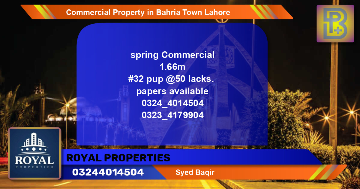 Commercial Property for Sale in Bahria Town, Lahore - (BP-67637)