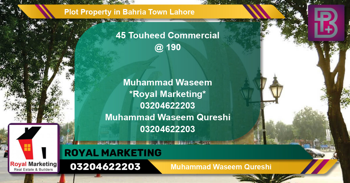 Commercial Plot for Sale in Bahria Town, Lahore - (BP-67739)