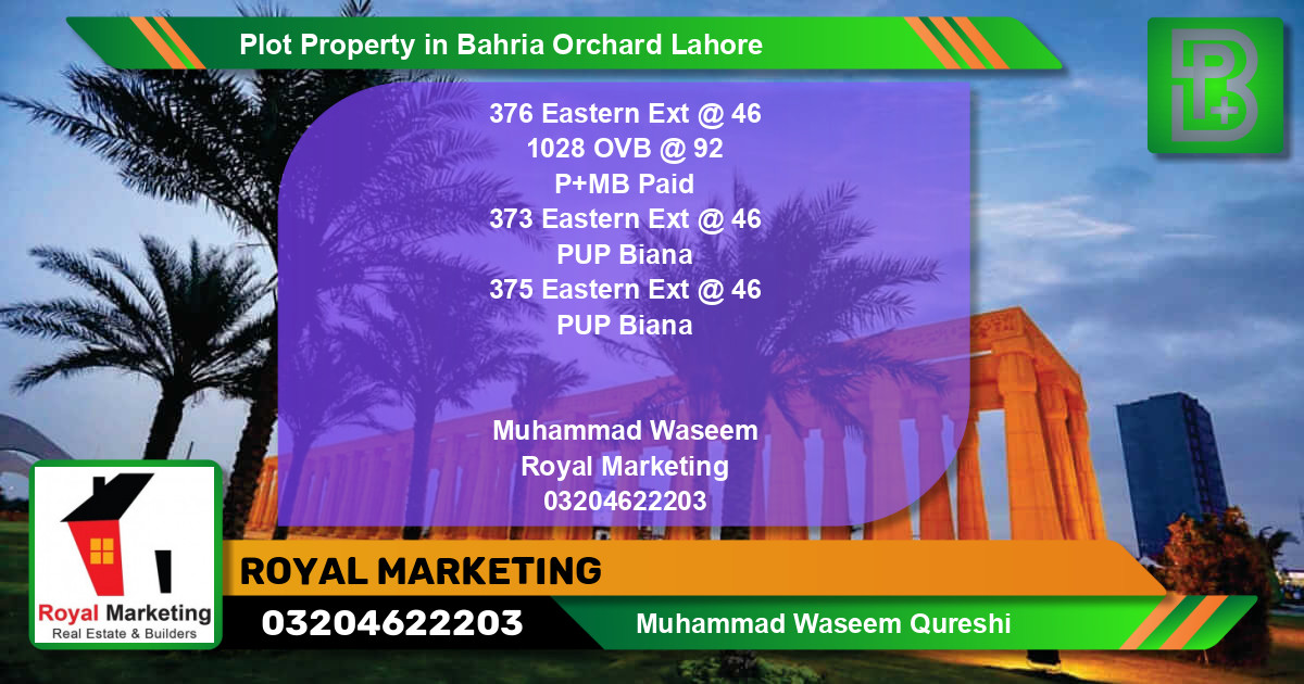 Residential Plot for Sale in Bahria Orchard, Lahore - (BP-67741)