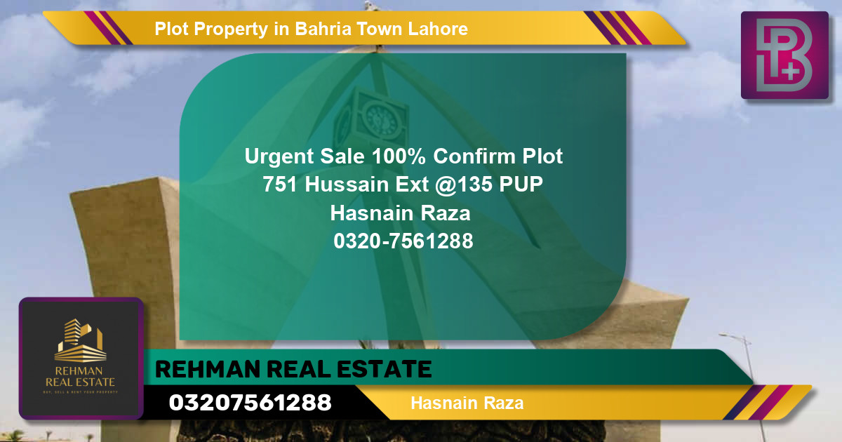 Residential Plot for Sale in Bahria Town, Lahore - (BP-67784)