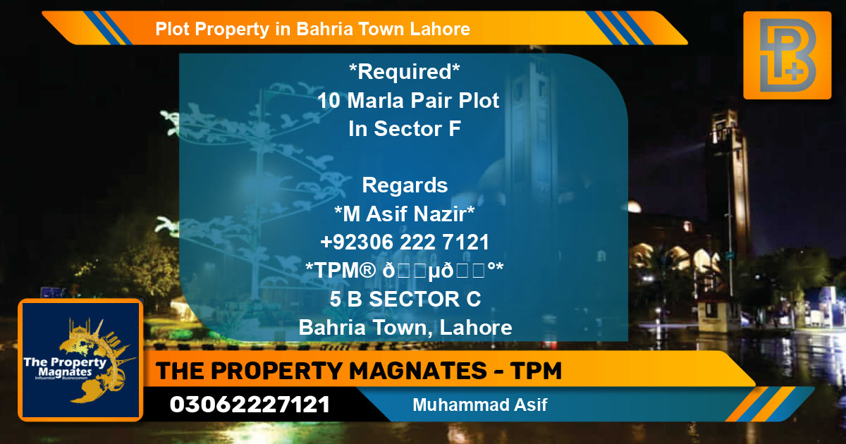 Residential Plot for Sale in Bahria Town, Lahore - (BP-67788)