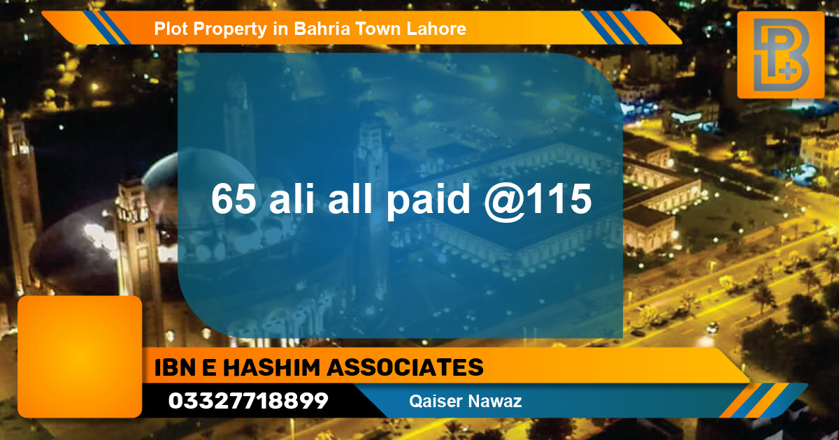 Residential Plot for Sale in Bahria Town, Lahore - (BP-67792)