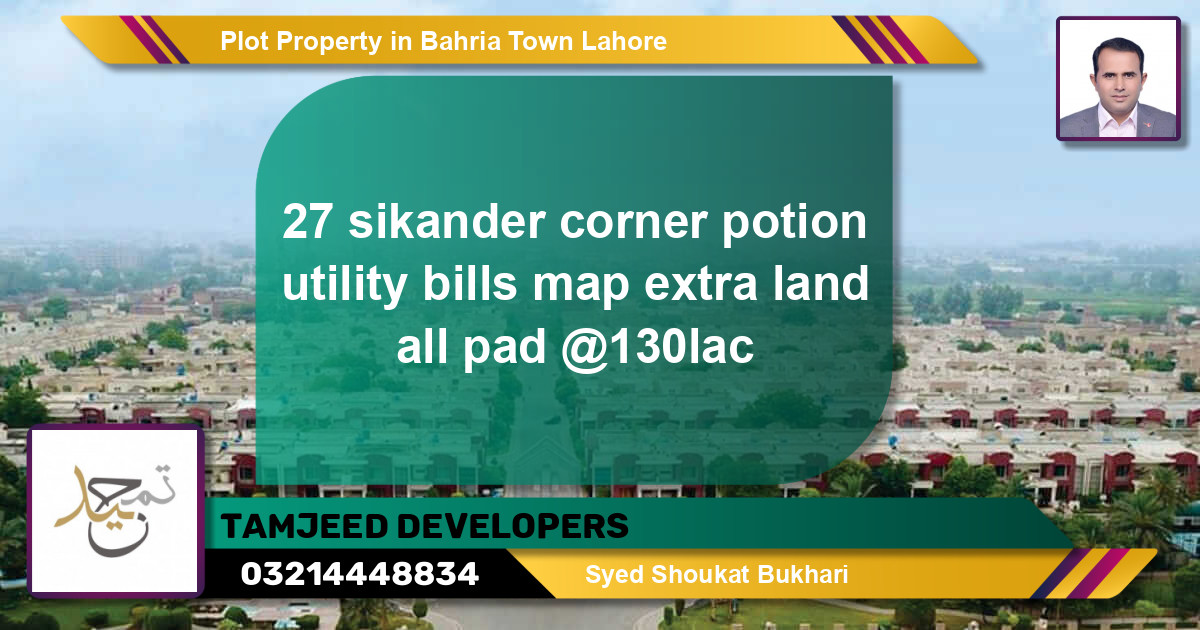 Residential Plot for Sale in Bahria Town, Lahore - (BP-67805)
