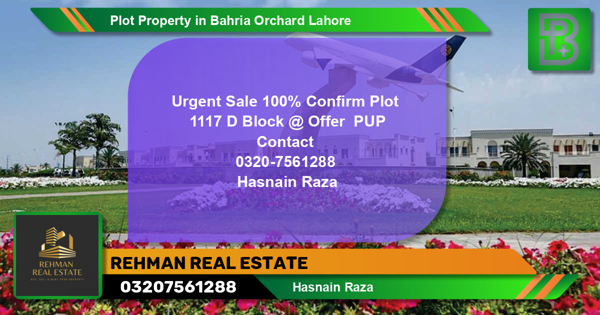 Residential Plot for Sale in Bahria Orchard, Lahore - (BP-67807)