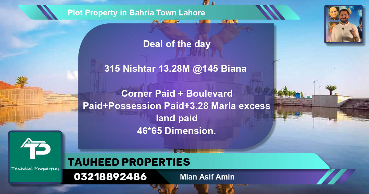Residential Plot for Sale in Bahria Town, Lahore - (BP-67810)