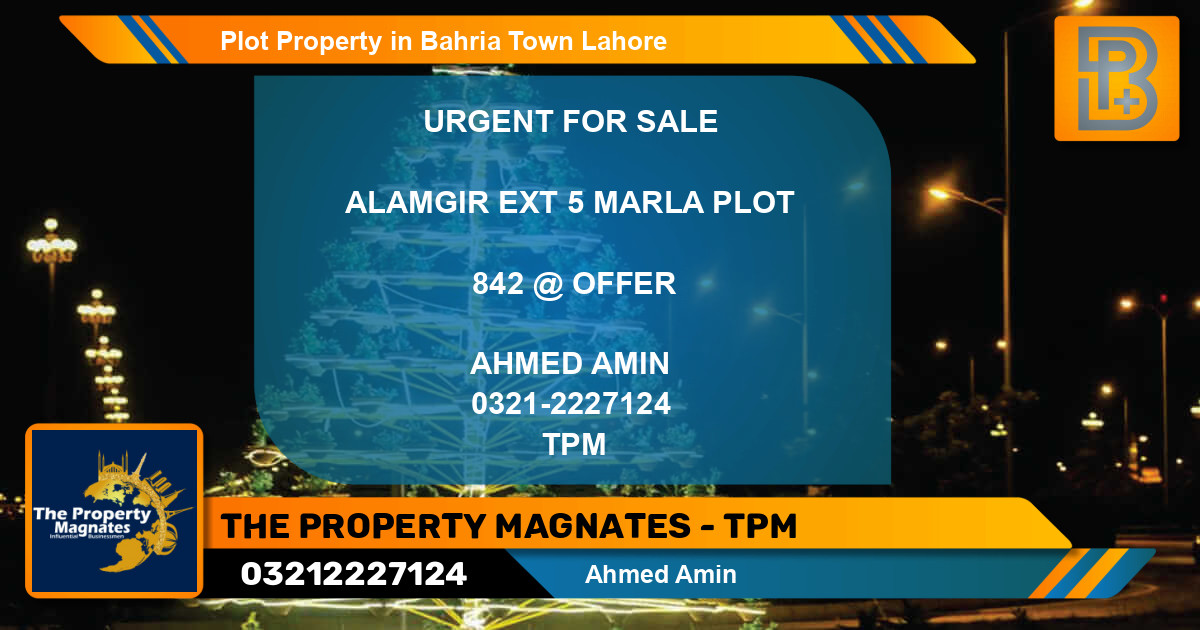 Residential Plot for Sale in Bahria Town, Lahore - (BP-67833)