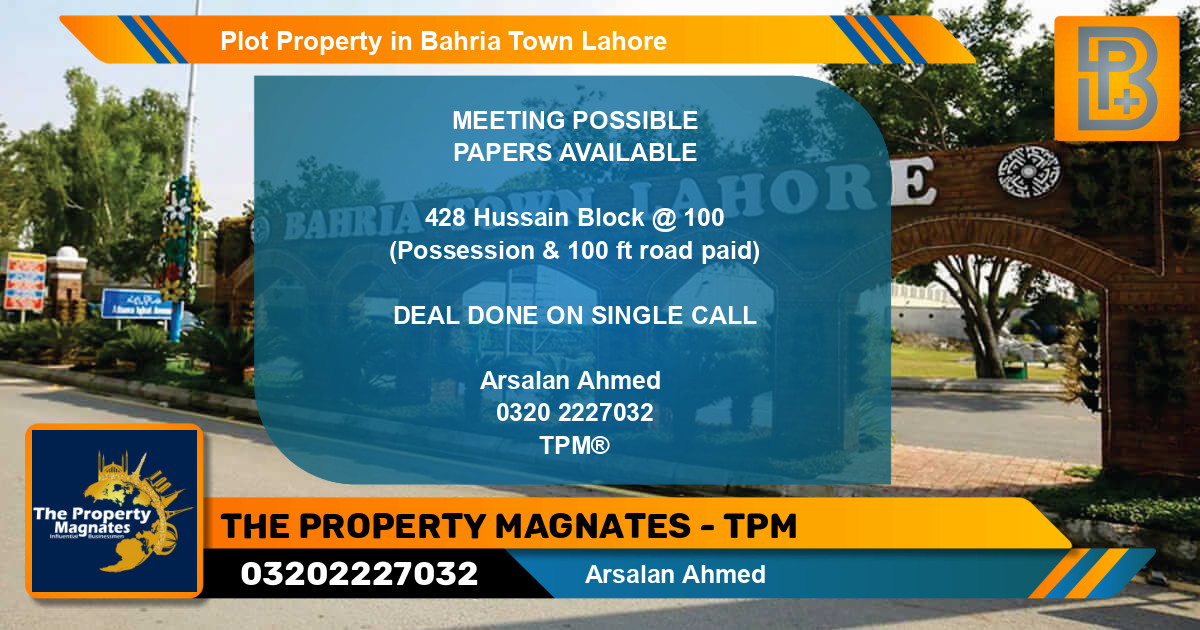 Residential Plot for Sale in Bahria Town, Lahore - (BP-67847)