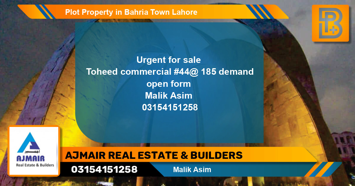 Commercial Plot for Sale in Bahria Town, Lahore - (BP-67861)