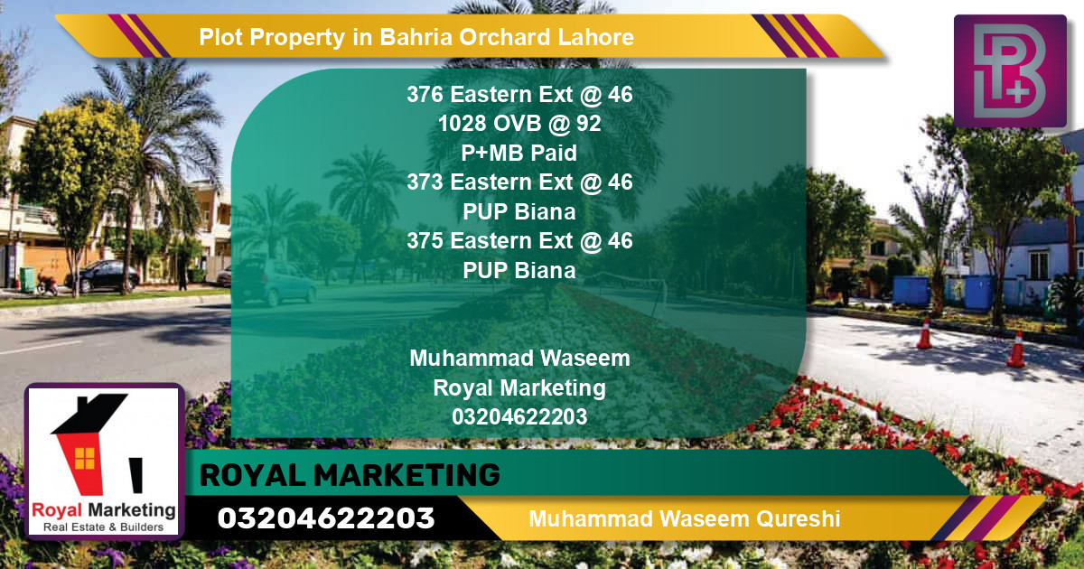 Residential Plot for Sale in Bahria Orchard, Lahore - (BP-67862)